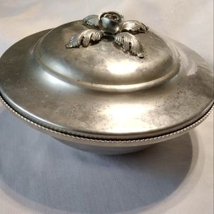 Vintage Trade Continental Hand Wrought Aluminum Lidded Serving Dish